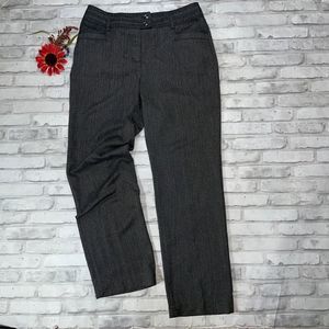Cato Black white Charcoal Chevron Straight Leg Trousers Pants Stretchy 12